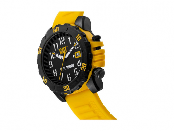 Reloj analógico CAT Barricade - Negro/Amarillo - Resistente al agua - CAT
