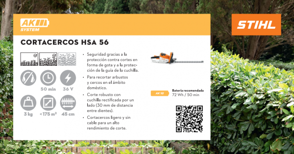 Cortacerco inalámbrico Stihl - HSA 56 - STIHL