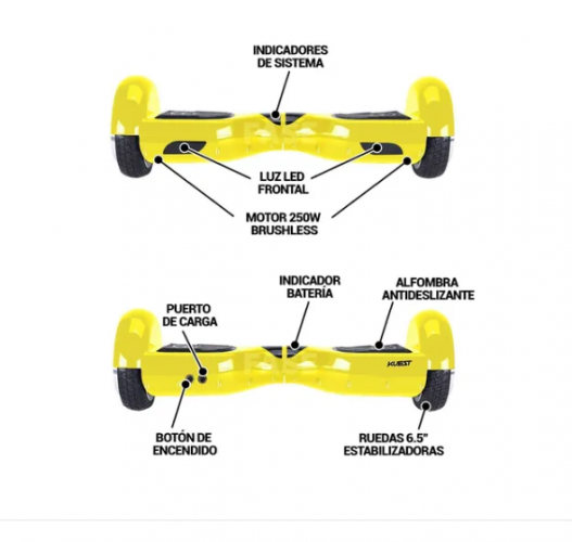 Hoverboard 6.5 Kuest Patineta Electrica Con Bolso (amarillo) - KUEST