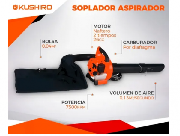 Soplador aspirador eléctrico KUSHIRO - KUSHIRO