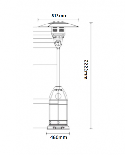 CALEFACTOR GAS RATAN C/MESA- NEGRO - CASTEL GARDEN