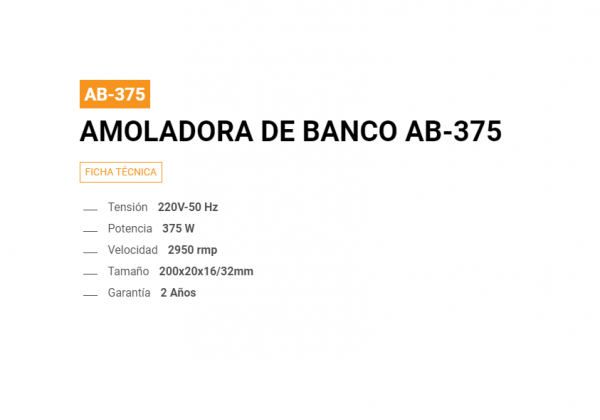 Amoladora de banco 375 W AB-375 Lusqtoff - LUSQTOFF