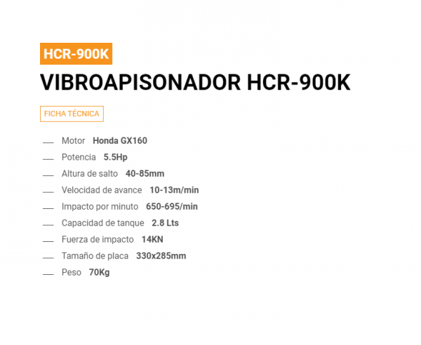 Vibro apisonador con motor Honda  HCR-90K - LUSQTOFF