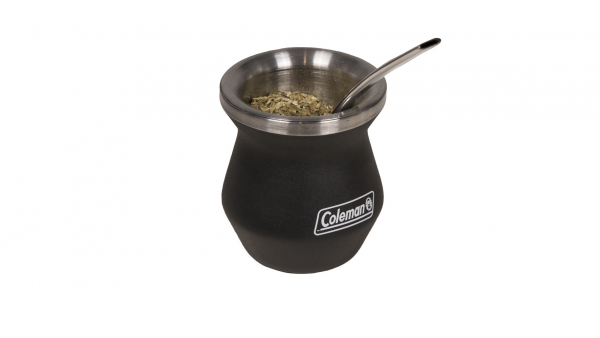 COMBO MATE ACERO INOX NEGRO + BOMBILLA ACERO 17 CM - COLEMAN