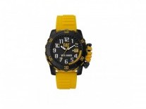 RELOJ PULSERA ANALOGICO NEGRO/AMARILLO MALLA SILICONA